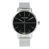 Buy Shop Calvin Klein Even Black Dial Silver Mesh Bracelet Watch for Women - K7B21121 USA Online
