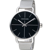 Buy Shop Calvin Klein Even Black Dial Silver Mesh Bracelet Watch for Women - K7B21121 USA Online