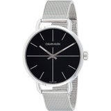 Buy Shop Calvin Klein Even Black Dial Silver Mesh Bracelet Watch for Women - K7B21121 USA Online