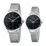 Buy Shop Calvin Klein Even Black Dial Silver Mesh Bracelet Watch for Women - K7B21121 USA Online