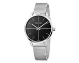 Buy Shop Calvin Klein Even Black Dial Silver Mesh Bracelet Watch for Women - K7B21121 USA Online