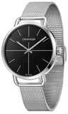 Buy Shop Calvin Klein Even Black Dial Silver Mesh Bracelet Watch for Women - K7B21121 USA Online