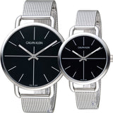 Buy Shop Calvin Klein Even Black Dial Silver Mesh Bracelet Watch for Women - K7B23121 USA Online
