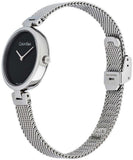 Buy Shop Calvin Klein Even Black Dial Silver Mesh Bracelet Watch for Women - K7B23121 USA Online