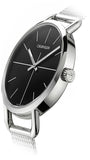 Buy Shop Calvin Klein Even Black Dial Silver Mesh Bracelet Watch for Women - K7B23121 USA Online