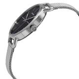 Buy Shop Calvin Klein Even Black Dial Silver Mesh Bracelet Watch for Women - K7B23121 USA Online