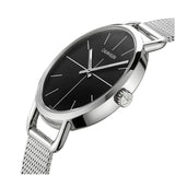 Buy Shop Calvin Klein Even Black Dial Silver Mesh Bracelet Watch for Women - K7B23121 USA Online