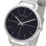 Buy Shop Calvin Klein Even Black Dial Silver Mesh Bracelet Watch for Women - K7B23121 USA Online