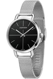Buy Shop Calvin Klein Even Black Dial Silver Mesh Bracelet Watch for Women - K7B23121 USA Online