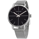 Buy Shop Calvin Klein Even Black Dial Silver Mesh Bracelet Watch for Women - K7B23121 USA Online