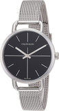 Buy Shop Calvin Klein Even Black Dial Silver Mesh Bracelet Watch for Women - K7B23121 USA Online