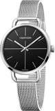 Buy Shop Calvin Klein Even Black Dial Silver Mesh Bracelet Watch for Women - K7B23121 USA Online