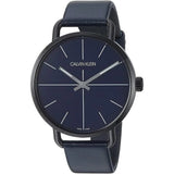 Buy Shop Calvin Klein Even Blue Dial Blue Leather Strap Watch for Men - K7B214VN USA Online