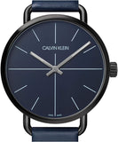Buy Shop Calvin Klein Even Blue Dial Blue Leather Strap Watch for Men - K7B214VN USA Online