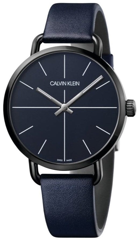 Buy Shop Calvin Klein Even Blue Dial Blue Leather Strap Watch for Men - K7B214VN USA Online