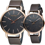 Buy Shop Calvin Klein Even Grey Dial Brown Leather Strap Watch for Women - K7B216G3 USA Online