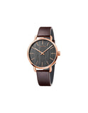 Buy Shop Calvin Klein Even Grey Dial Brown Leather Strap Watch for Women - K7B216G3 USA Online
