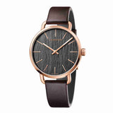 Buy Shop Calvin Klein Even Grey Dial Brown Leather Strap Watch for Women - K7B216G3 USA Online