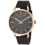 Buy Shop Calvin Klein Even Grey Dial Brown Leather Strap Watch for Women - K7B216G3 USA Online