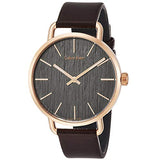 Buy Shop Calvin Klein Even Grey Dial Brown Leather Strap Watch for Women - K7B216G3 USA Online