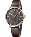 Buy Shop Calvin Klein Even Grey Dial Brown Leather Strap Watch for Women - K7B216G3 USA Online