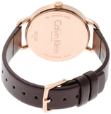Buy Shop Calvin Klein Even Grey Dial Brown Leather Strap Watch for Women - K7B236G3 USA Online