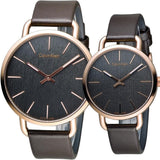 Buy Shop Calvin Klein Even Grey Dial Brown Leather Strap Watch for Women - K7B236G3 USA Online
