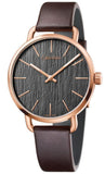 Buy Shop Calvin Klein Even Grey Dial Brown Leather Strap Watch for Women - K7B236G3 USA Online
