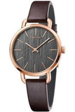 Buy Shop Calvin Klein Even Grey Dial Brown Leather Strap Watch for Women - K7B236G3 USA Online