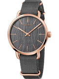 Buy Shop Calvin Klein Even Grey Dial Grey NATO Strap Watch for Men - K7B216P3 USA Online