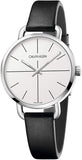 Buy Shop Calvin Klein Evan White Dial Black Leather Strap Watch for Women - K7B231CY USA Online