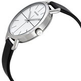 Buy Shop Calvin Klein Evan White Dial Black Leather Strap Watch for Women - K7B231CY USA Online