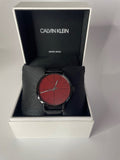 Buy Shop Calvin Klein Even Maroon Dial Black Leather Strap Watch for Men - K7B214CP USA Online