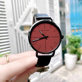 Buy Shop Calvin Klein Even Maroon Dial Black Leather Strap Watch for Men - K7B214CP USA Online