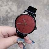 Buy Shop Calvin Klein Even Maroon Dial Black Leather Strap Watch for Men - K7B214CP USA Online