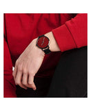 Buy Shop Calvin Klein Even Maroon Dial Black Leather Strap Watch for Men - K7B214CP USA Online
