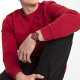 Buy Shop Calvin Klein Even Maroon Dial Black Leather Strap Watch for Men - K7B214CP USA Online