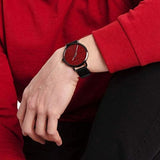 Buy Shop Calvin Klein Even Maroon Dial Black Leather Strap Watch for Men - K7B214CP USA Online