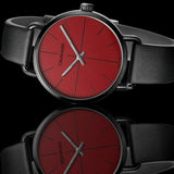 Buy Shop Calvin Klein Even Maroon Dial Black Leather Strap Watch for Men - K7B214CP USA Online
