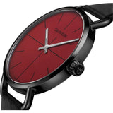Buy Shop Calvin Klein Even Maroon Dial Black Leather Strap Watch for Men - K7B214CP USA Online