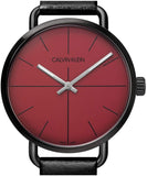 Buy Shop Calvin Klein Even Maroon Dial Black Leather Strap Watch for Men - K7B214CP USA Online