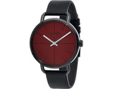 Buy Shop Calvin Klein Even Maroon Dial Black Leather Strap Watch for Men - K7B214CP USA Online