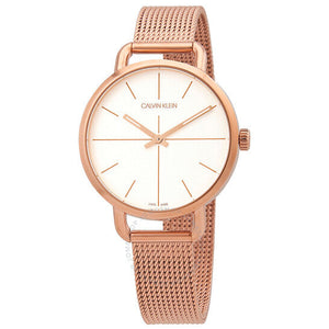 Buy Shop Calvin Klein Even White Dial Rose Gold Mesh Bracelet Watch for Women - K7B23626 USA Online