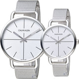 Buy Shop Calvin Klein Even Quartz White Dial Silver Steel Strap Watch for Women - K7B21126 USA Online