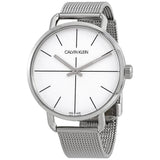 Buy Shop Calvin Klein Even Quartz White Dial Silver Steel Strap Watch for Women - K7B21126 USA Online