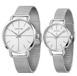 Buy Shop Calvin Klein Even Quartz White Dial Silver Steel Strap Watch for Women - K7B21126 USA Online