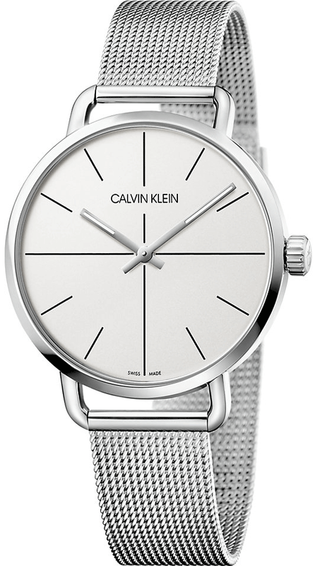Buy Shop Calvin Klein Even Quartz White Dial Silver Steel Strap Watch for Women - K7B21126 USA Online