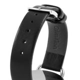 Buy Shop Calvin Klein Even Silver Black Leather Strap Watch for Women - K7B231C6 USA Online