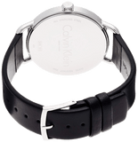 Buy Shop Calvin Klein Even Silver Black Leather Strap Watch for Women - K7B231C6 USA Online