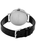 Buy Shop Calvin Klein Even Silver Black Leather Strap Watch for Women - K7B231C6 USA Online